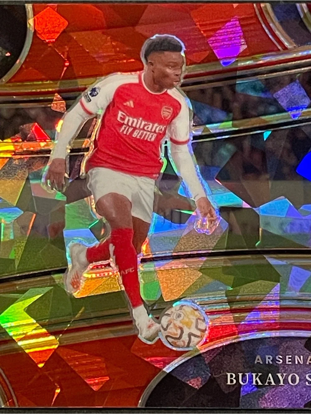 2023/24 Select PL Bukayo Saka Field Level Red Cracked Ice Prizm #202 Card